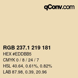 カラーコード: RGB 237.1 219 181 | qconv.com