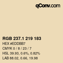 カラーコード: RGB 237.1 219 183 | qconv.com