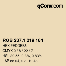 カラーコード: RGB 237.1 219 184 | qconv.com