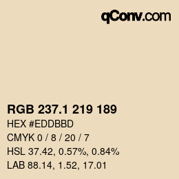 カラーコード: RGB 237.1 219 189 | qconv.com