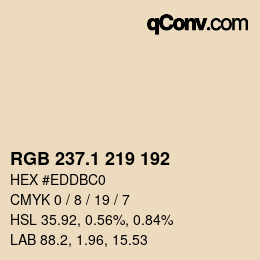 Color code: RGB 237.1 219 192 | qconv.com
