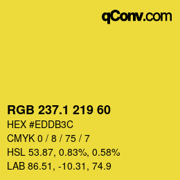 カラーコード: RGB 237.1 219 60 | qconv.com