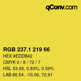 カラーコード: RGB 237.1 219 66 | qconv.com