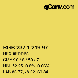 カラーコード: RGB 237.1 219 97 | qconv.com