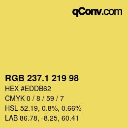カラーコード: RGB 237.1 219 98 | qconv.com