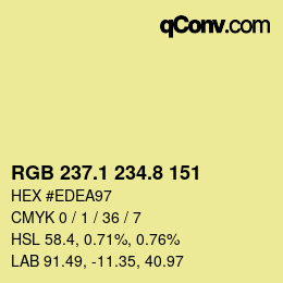 Color code: RGB 237.1 234.8 151 | qconv.com
