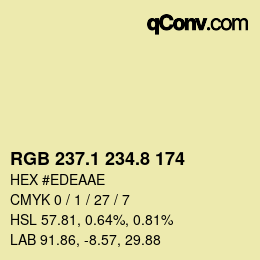 Color code: RGB 237.1 234.8 174 | qconv.com