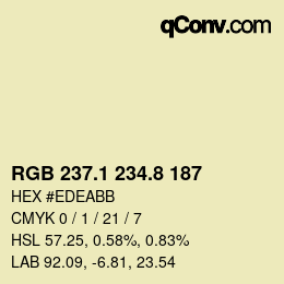 Color code: RGB 237.1 234.8 187 | qconv.com