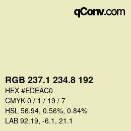 Color code: RGB 237.1 234.8 192 | qconv.com