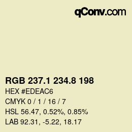 Color code: RGB 237.1 234.8 198 | qconv.com