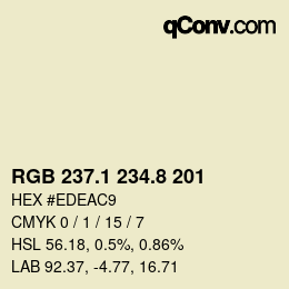 Farbcode: RGB 237.1 234.8 201 | qconv.com