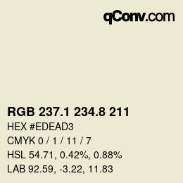 Color code: RGB 237.1 234.8 211 | qconv.com