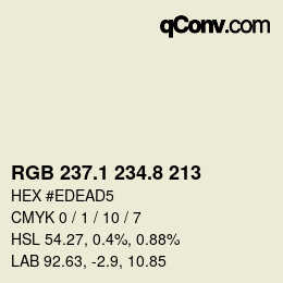 Código de color: RGB 237.1 234.8 213 | qconv.com