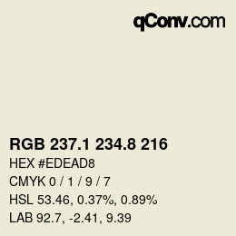 Color code: RGB 237.1 234.8 216 | qconv.com