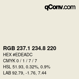 Color code: RGB 237.1 234.8 220 | qconv.com