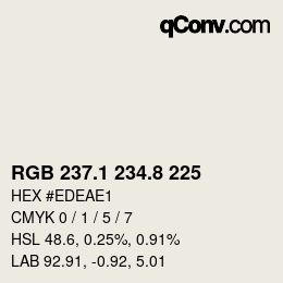 Color code: RGB 237.1 234.8 225 | qconv.com