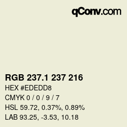 Color code: RGB 237.1 237 216 | qconv.com