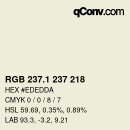 カラーコード: RGB 237.1 237 218 | qconv.com