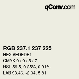 カラーコード: RGB 237.1 237 225 | qconv.com
