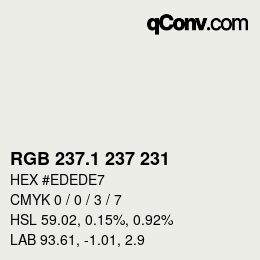 Color code: RGB 237.1 237 231 | qconv.com