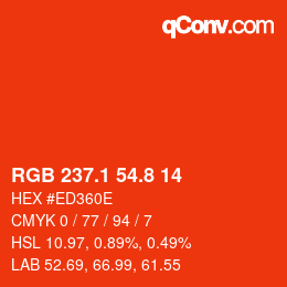 Color code: RGB 237.1 54.8 14 | qconv.com