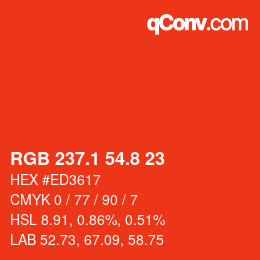 Color code: RGB 237.1 54.8 23 | qconv.com