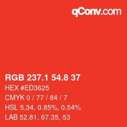 Color code: RGB 237.1 54.8 37 | qconv.com