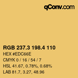 カラーコード: RGB 237.3 198.4 110 | qconv.com