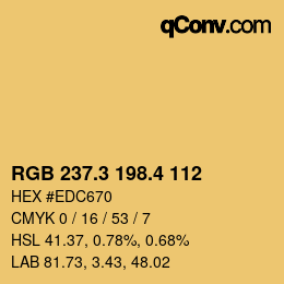 カラーコード: RGB 237.3 198.4 112 | qconv.com