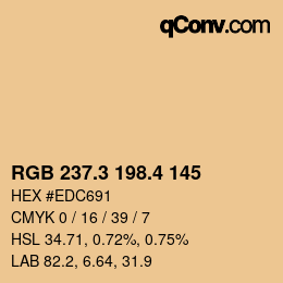カラーコード: RGB 237.3 198.4 145 | qconv.com