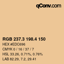 カラーコード: RGB 237.3 198.4 150 | qconv.com