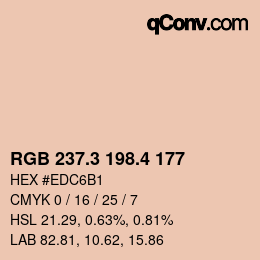 カラーコード: RGB 237.3 198.4 177 | qconv.com