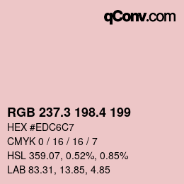 カラーコード: RGB 237.3 198.4 199 | qconv.com