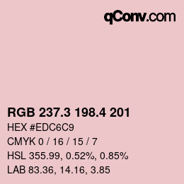 カラーコード: RGB 237.3 198.4 201 | qconv.com