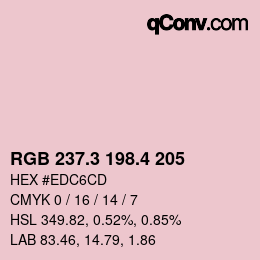 カラーコード: RGB 237.3 198.4 205 | qconv.com