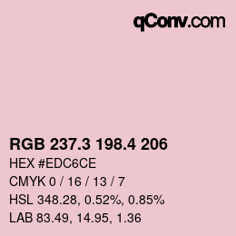 カラーコード: RGB 237.3 198.4 206 | qconv.com