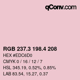 カラーコード: RGB 237.3 198.4 208 | qconv.com