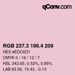 カラーコード: RGB 237.3 198.4 209 | qconv.com