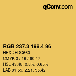 カラーコード: RGB 237.3 198.4 96 | qconv.com