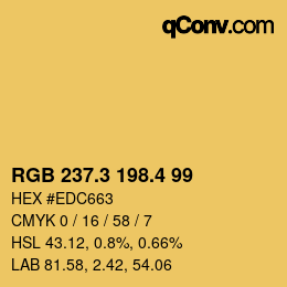カラーコード: RGB 237.3 198.4 99 | qconv.com