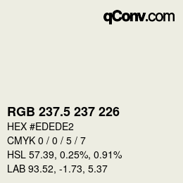 Color code: RGB 237.5 237 226 | qconv.com
