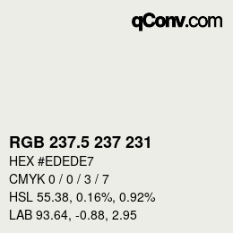 Color code: RGB 237.5 237 231 | qconv.com