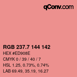 カラーコード: RGB 237.7 144 142 | qconv.com