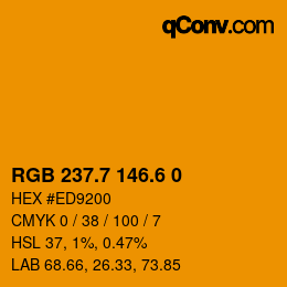 カラーコード: RGB 237.7 146.6 0 | qconv.com