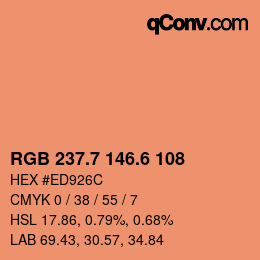 カラーコード: RGB 237.7 146.6 108 | qconv.com