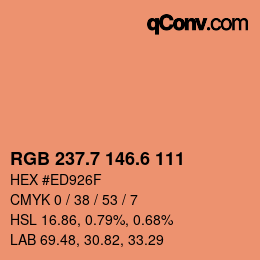 カラーコード: RGB 237.7 146.6 111 | qconv.com