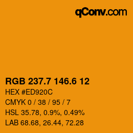 カラーコード: RGB 237.7 146.6 12 | qconv.com