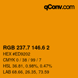 カラーコード: RGB 237.7 146.6 2 | qconv.com