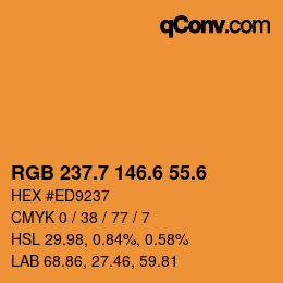 カラーコード: RGB 237.7 146.6 55.6 | qconv.com