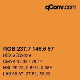 カラーコード: RGB 237.7 146.6 57 | qconv.com